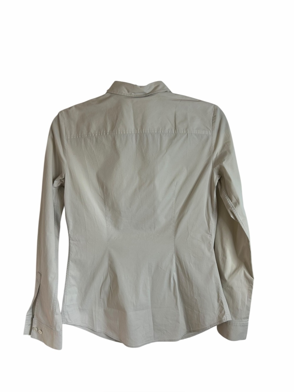 Theory Larissa 2 Button Down Shirt Off White Bone Office Women’s Sz Small - Picture 3 of 11